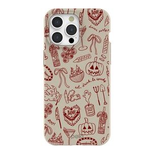 Fall Stylish Red Patterned iPhone 14 Phone Case